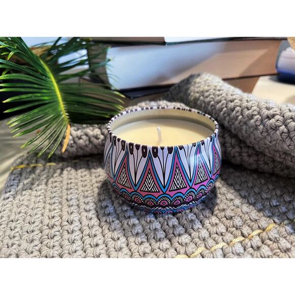 Apple Peach Mango Soy Wax Candle in Tin Jar (6 oz) - Picture 4 of 11